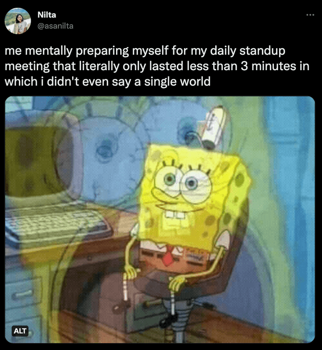 spongebob preparing for stand-up